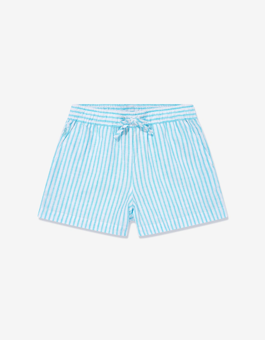 Girls Striped Logo Shorts in Blue, 5 of 4