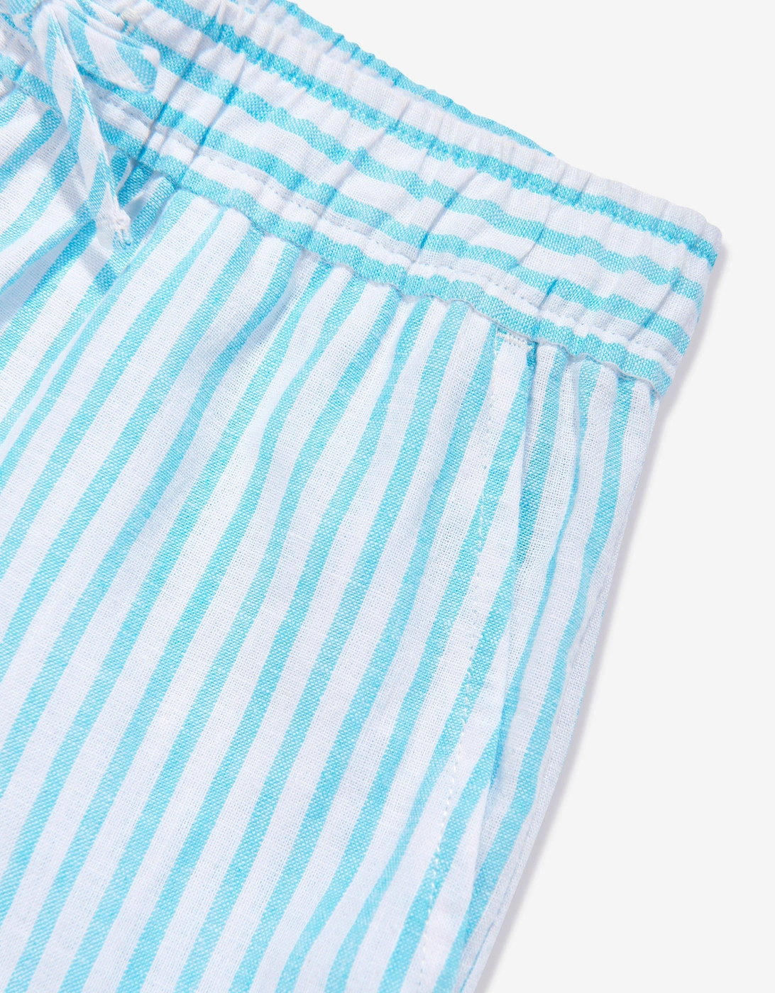 Girls Striped Logo Shorts in Blue