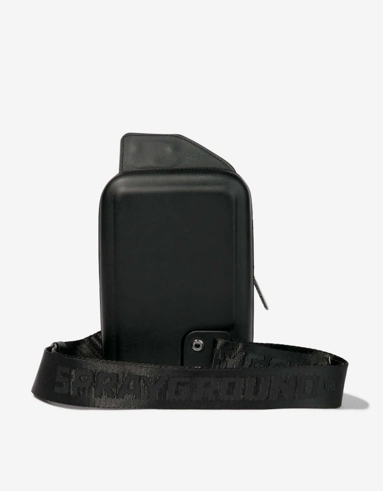 Rid Printed Zipper Hard Shell Sling in Black