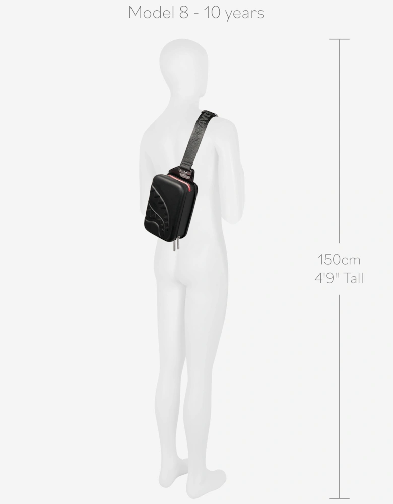 Rid Printed Zipper Hard Shell Sling in Black