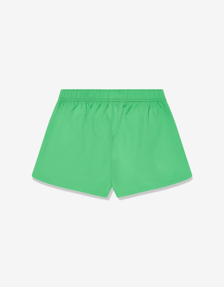 Girls Athletic Logo Shorts in Green