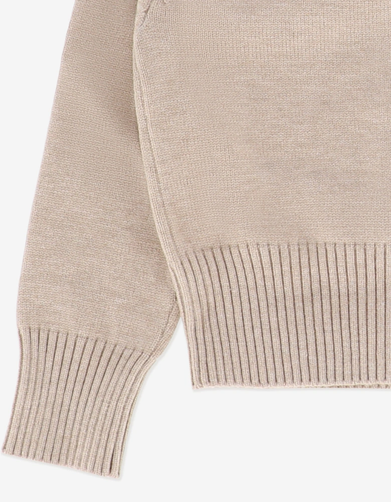 Angels Face Girls Kamala Crystal Studded Cardigan in Beige