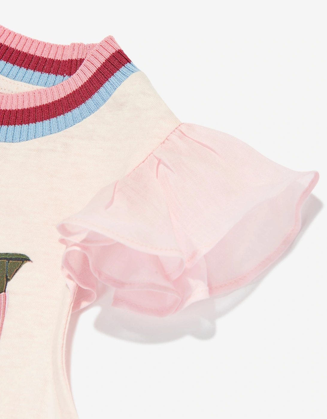 Girls Everley Frill Sleeve T-Shirt in Pink