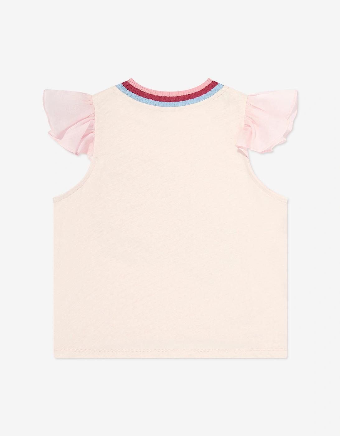 Girls Everley Frill Sleeve T-Shirt in Pink