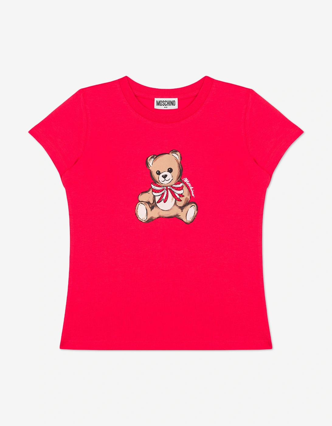 Girls Teddy Bear T-Shirt in Red, 5 of 4