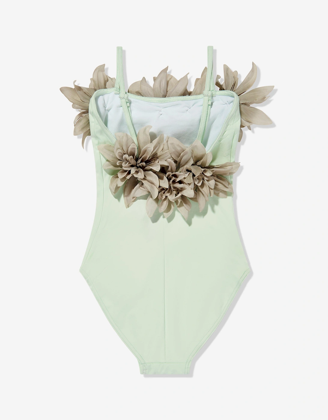 Girls Flower Swimsuit in Green
