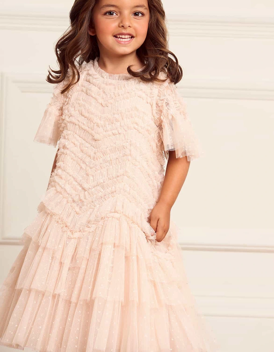 Girls Elia Tulle Dress in Pink