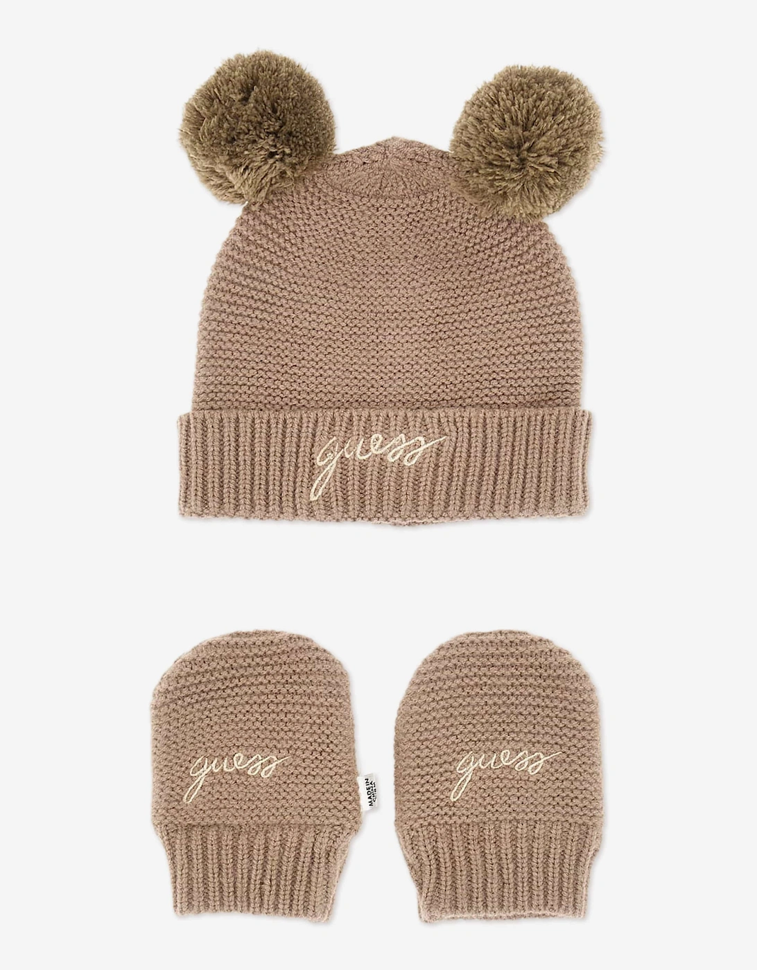 Baby Hat and Mittens Set in Brown, 5 of 4