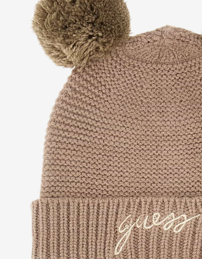 Baby Hat and Mittens Set in Brown