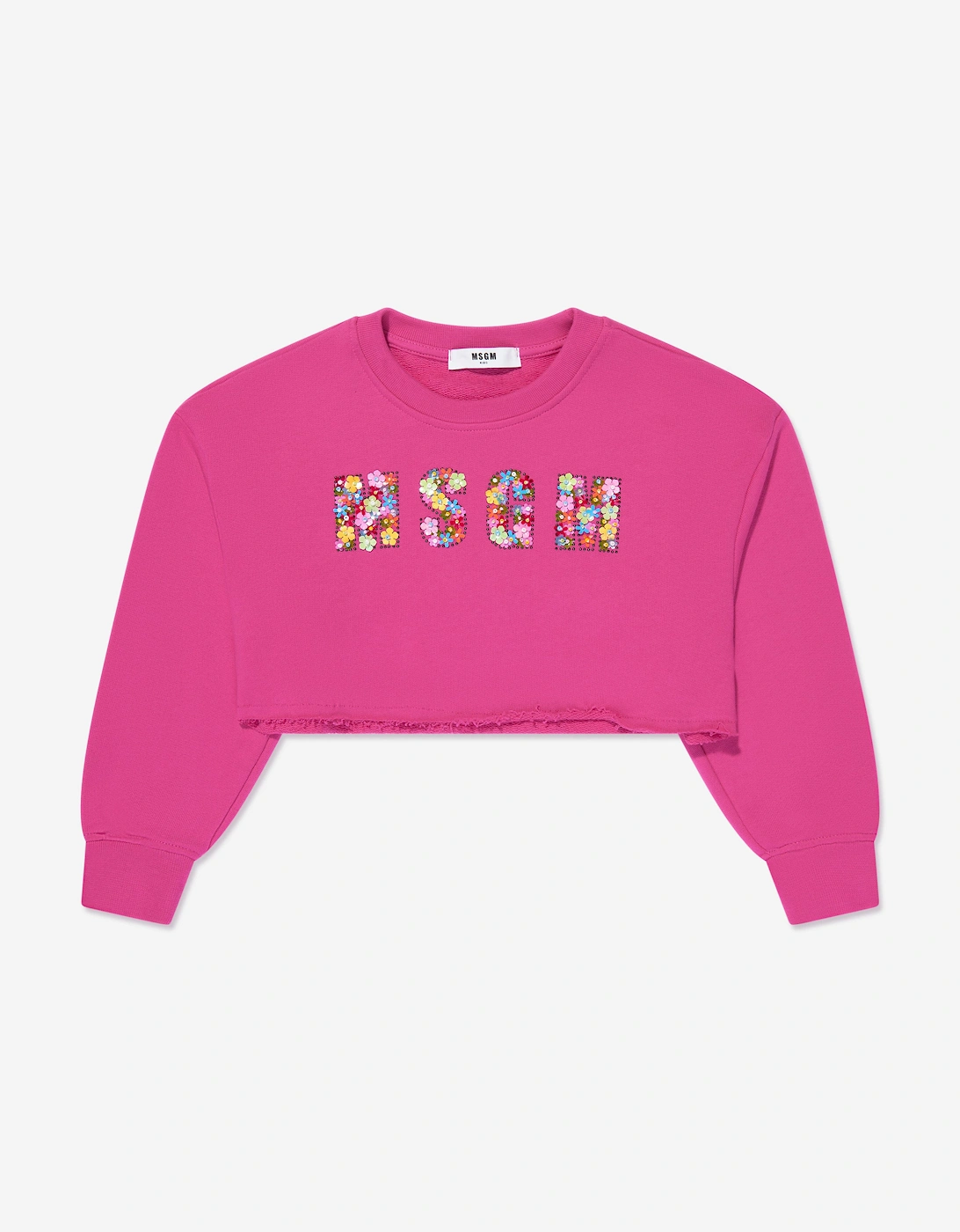 Girls Cropped Logo Sweatshirt in Pink, 5 of 4