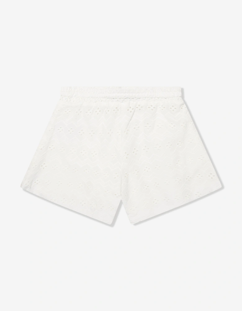 Girls Flared Shorts in White