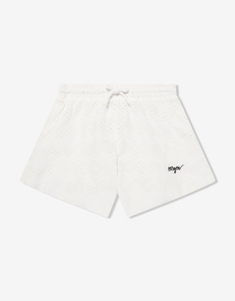 Girls Flared Shorts in White
