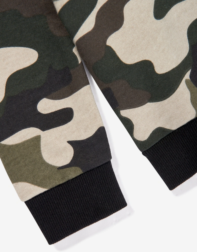 Boys Camouflage Logo Sweatshirt in Green