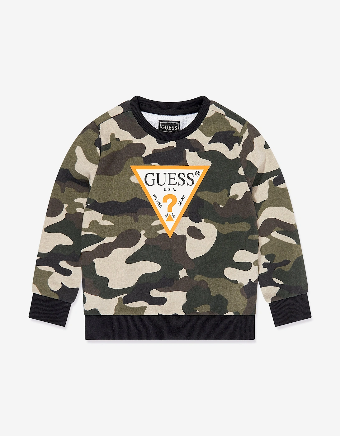 Boys Camouflage Logo Sweatshirt in Green, 5 of 4