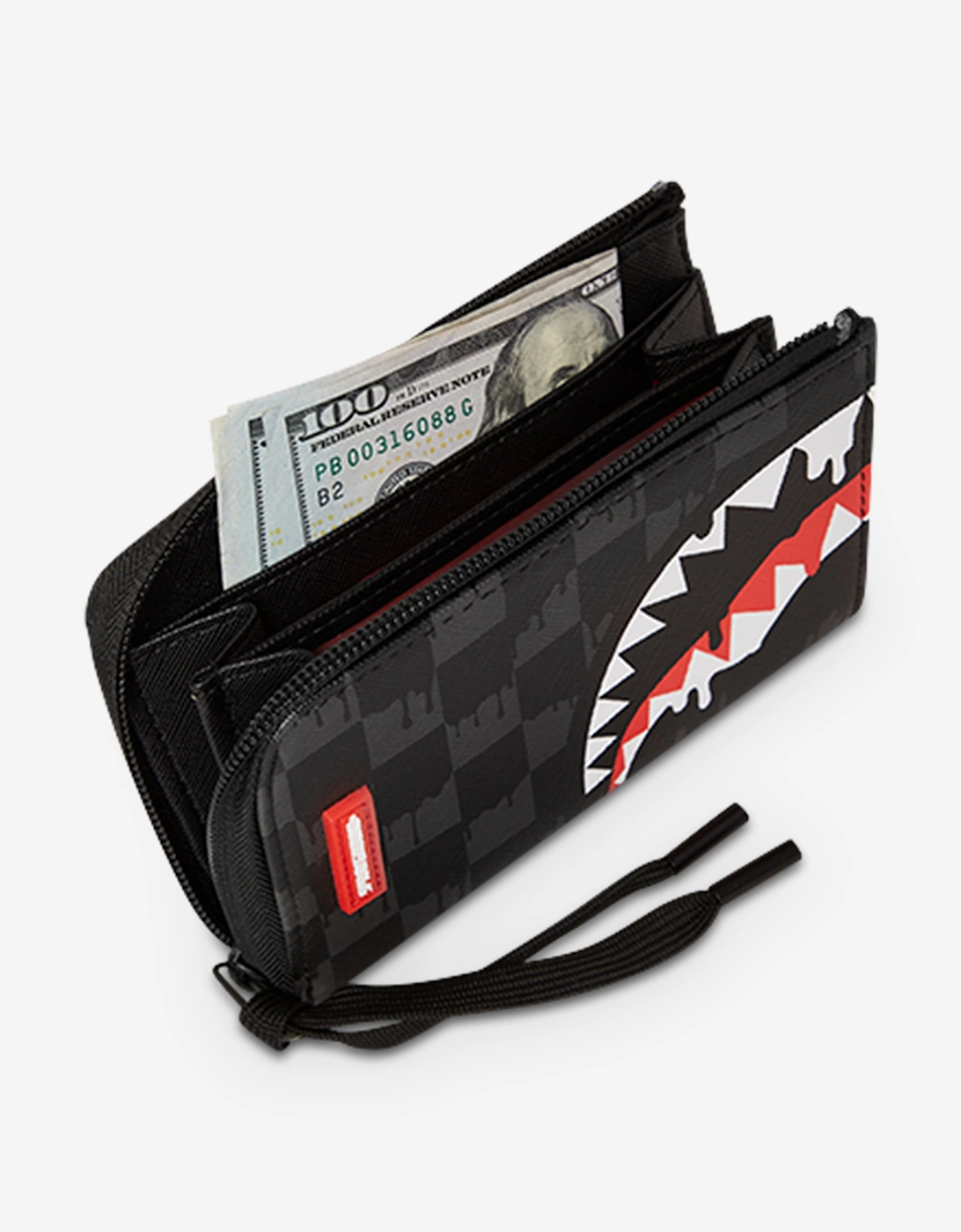 Kids Dripping Sharks In Paris Wallet in Black (13cm)