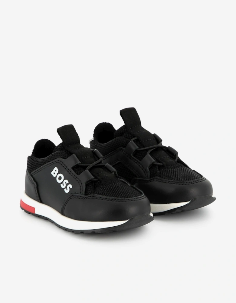 BOSS Boys Logo Trainers in Black