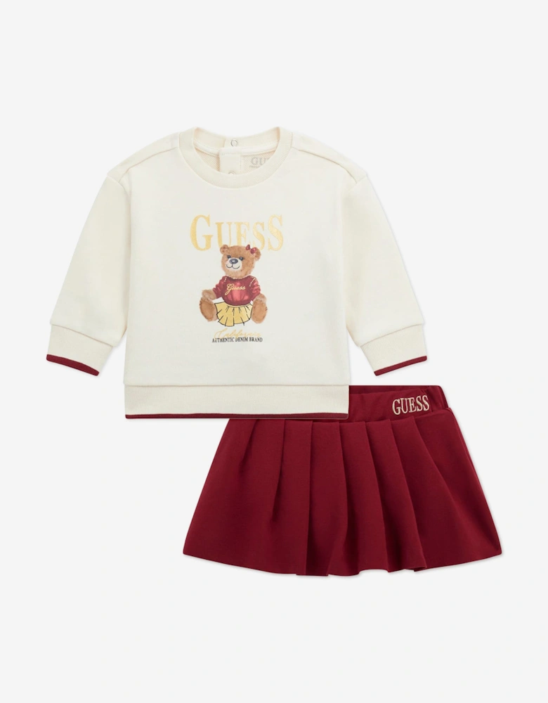 Baby Girls Skirt Set in Ivory