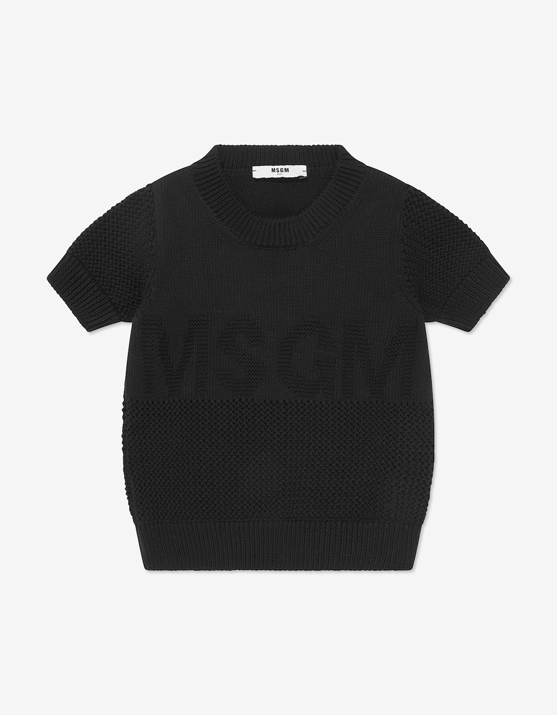 Girls Cropped Logo T-Shirt in Black, 5 of 4