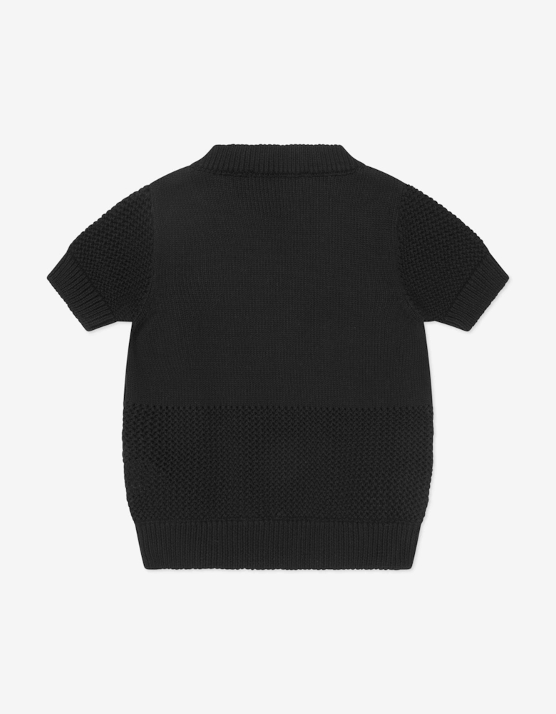 Girls Cropped Logo T-Shirt in Black