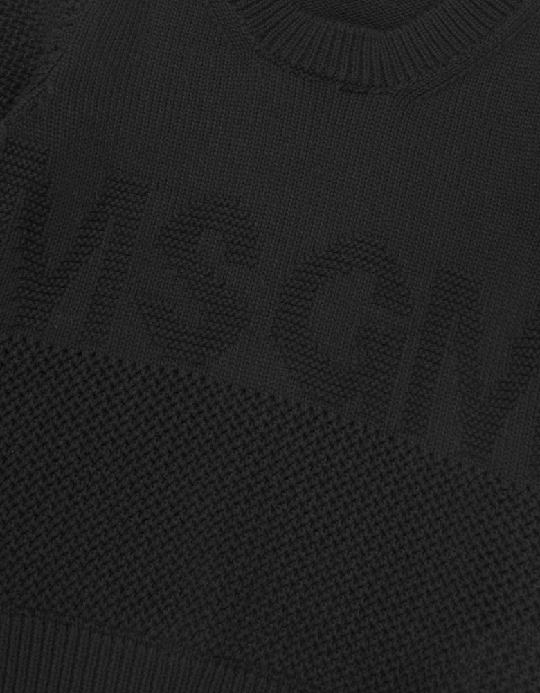 Girls Cropped Logo T-Shirt in Black