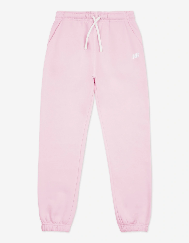 Girls Brush Back Small Logo Joggers in Pink