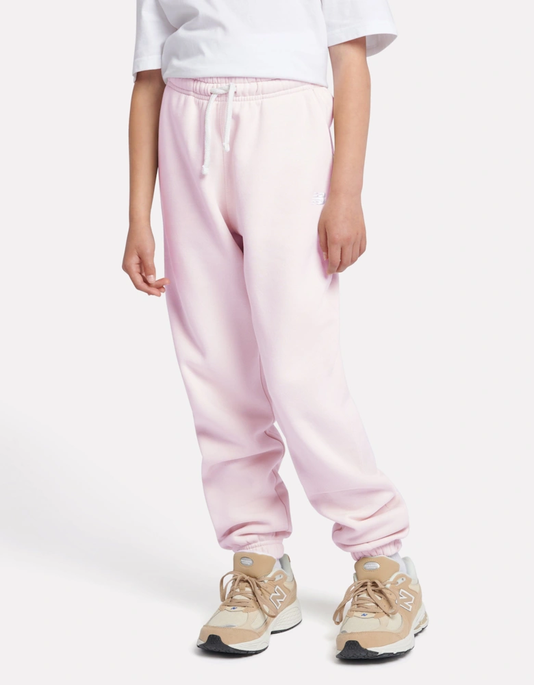 Girls Brush Back Small Logo Joggers in Pink