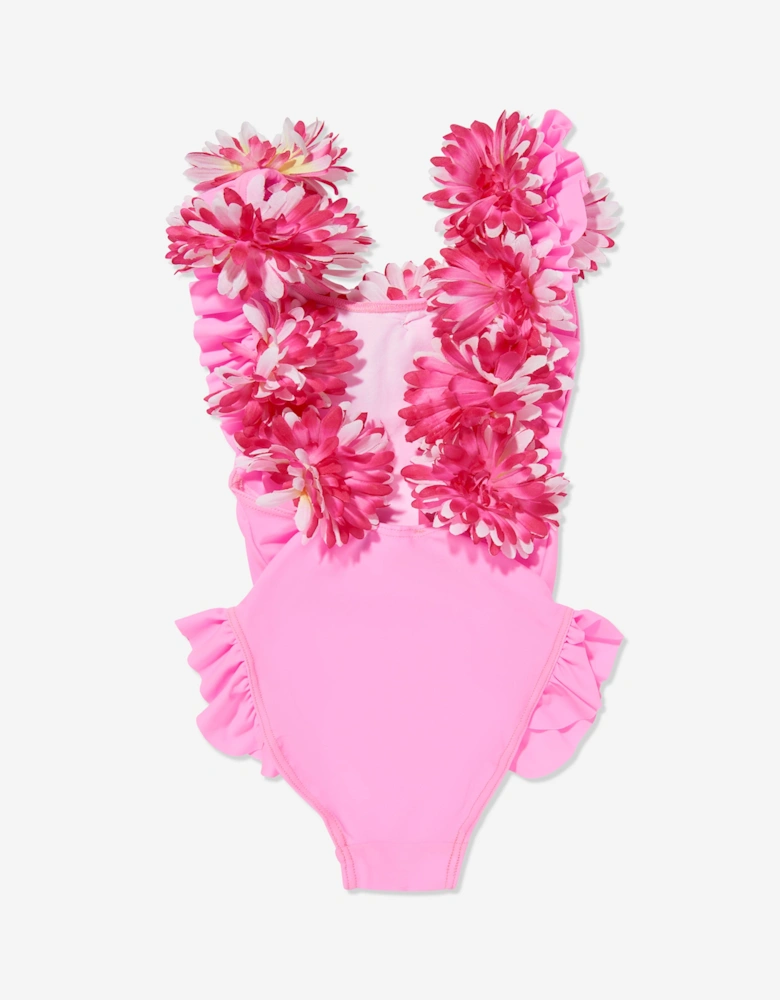 Girls Flower Swimsuit in Pink