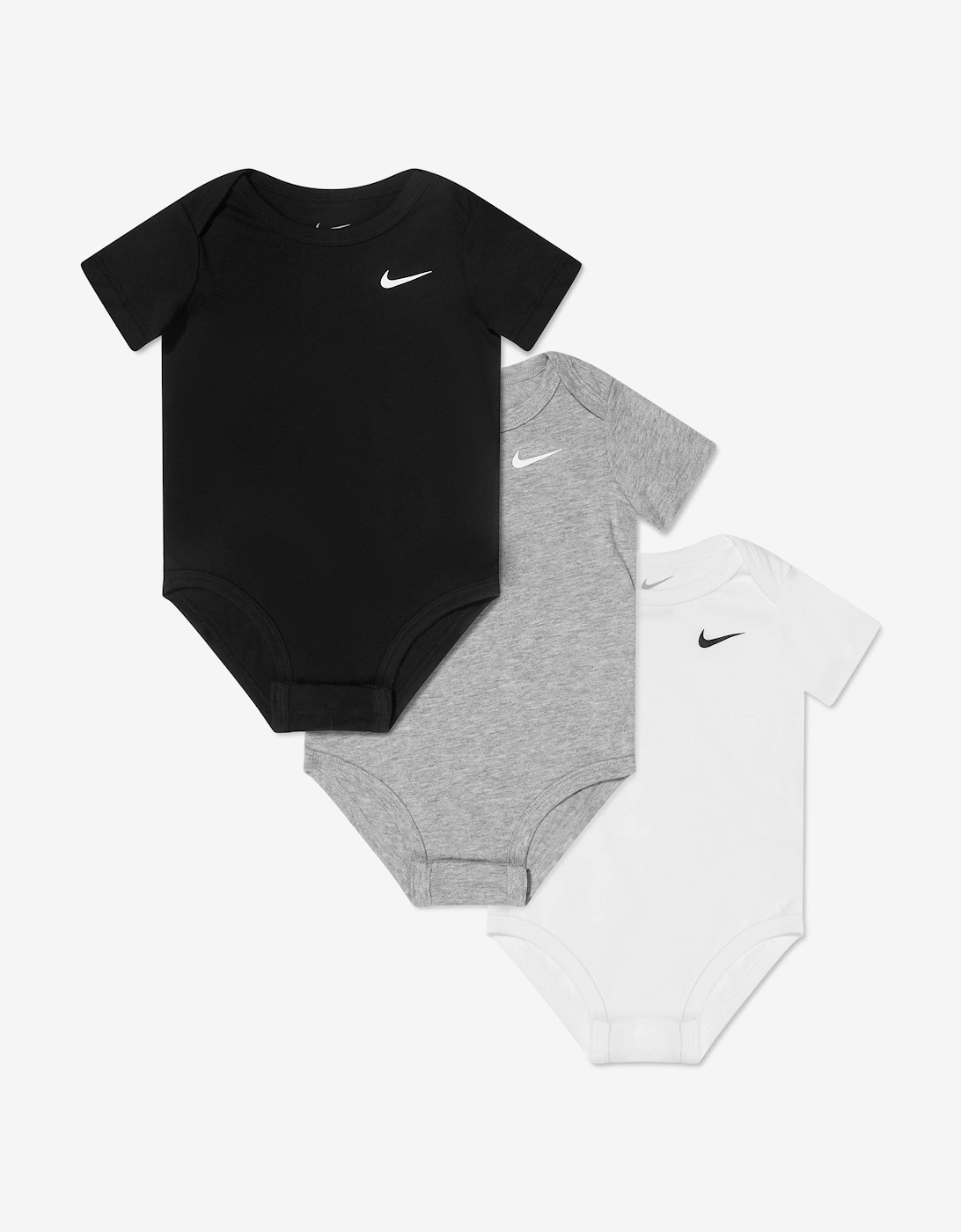 Baby Boys 3 Pack Swoosh Bodysuit Set in Black, 5 of 4