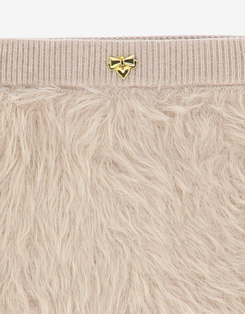 Angels Face Girls Melody Fluffy Knitted Skirt in Beige