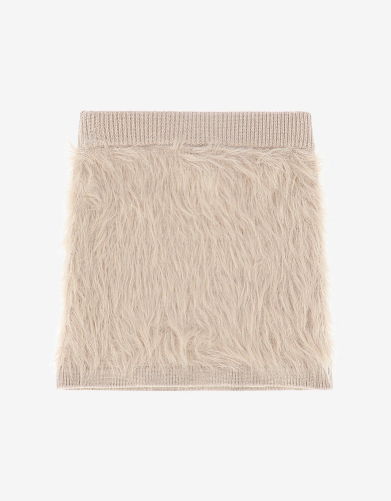 Angels Face Girls Melody Fluffy Knitted Skirt in Beige