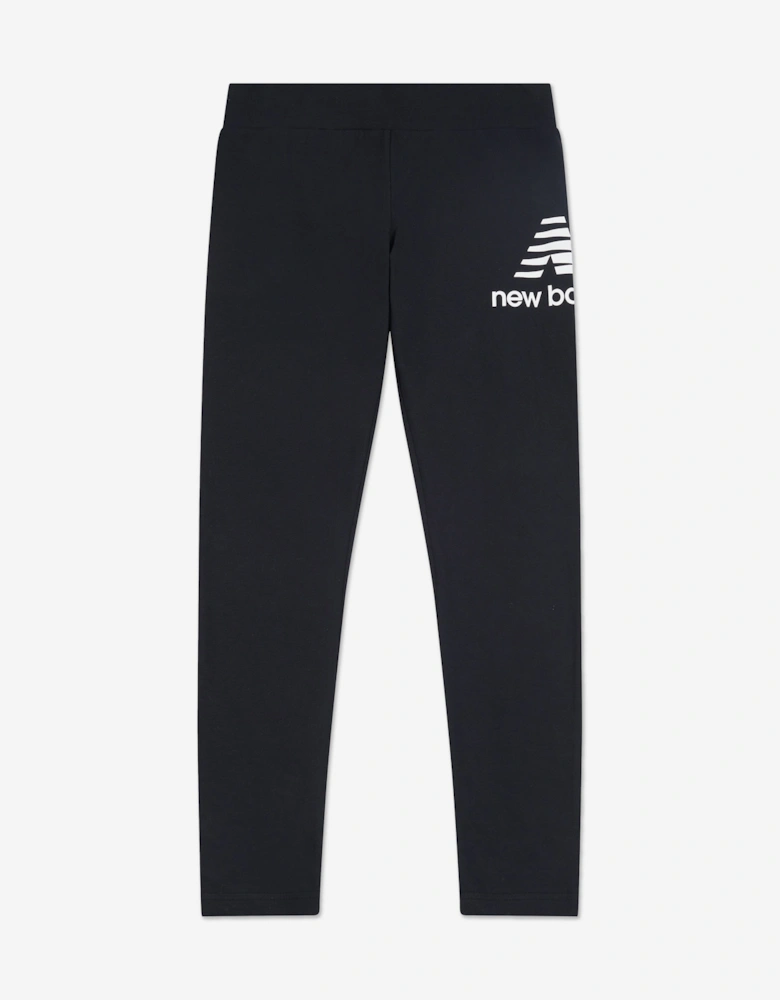 Girls Stacked Logo Leggings in Black