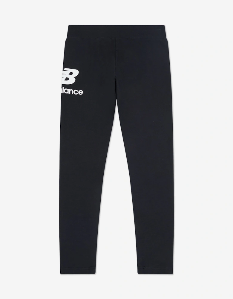 Girls Stacked Logo Leggings in Black