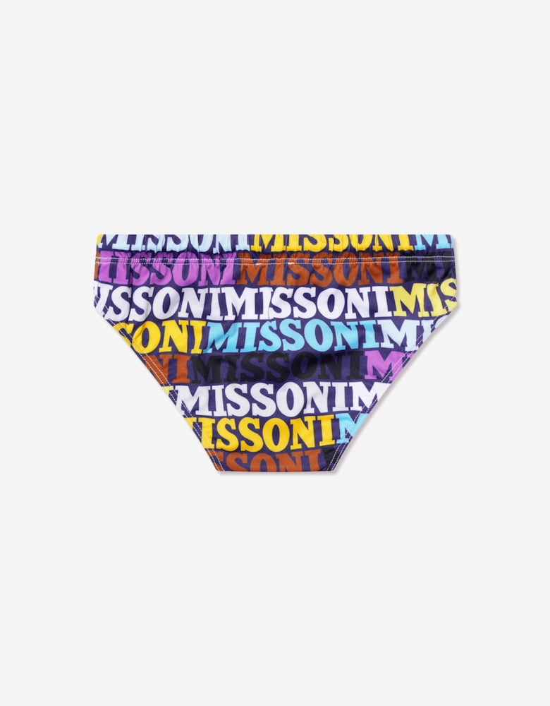 Boys Logo Swimming Briefs in Multicolor
