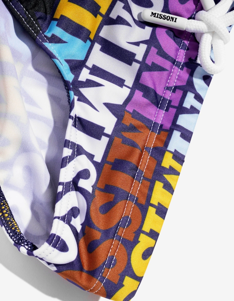 Boys Logo Swimming Briefs in Multicolor