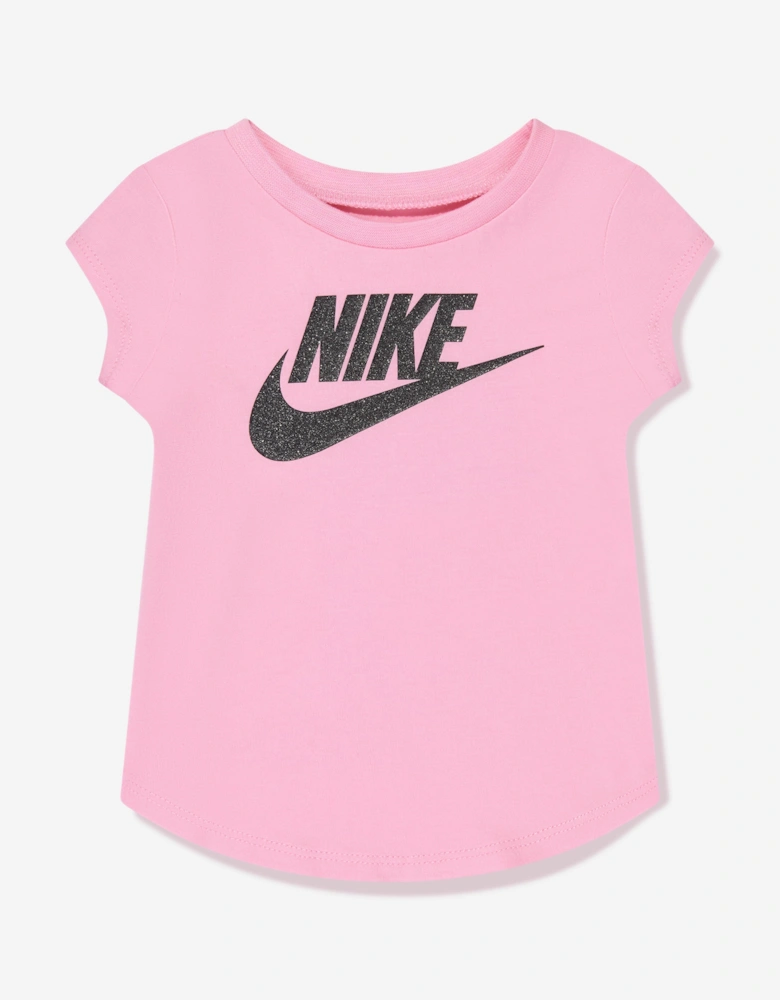 Girls Futura Logo T-Shirt in Pink
