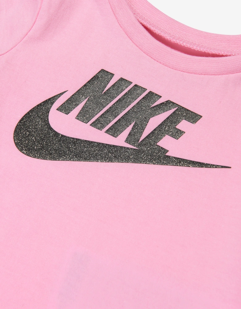 Girls Futura Logo T-Shirt in Pink