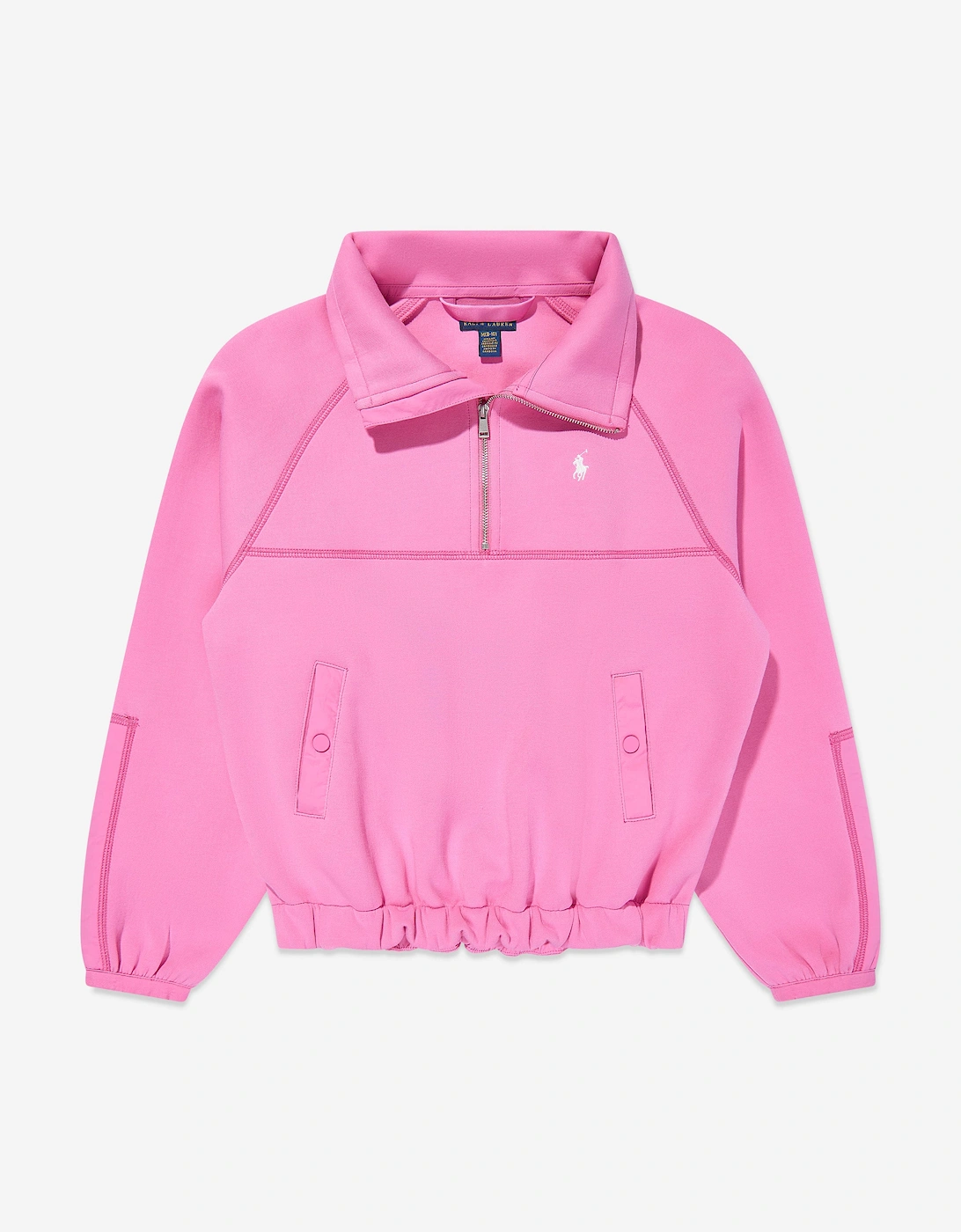 Girls Half Zip Hybrid Sweatshirt in Pink, 5 of 4