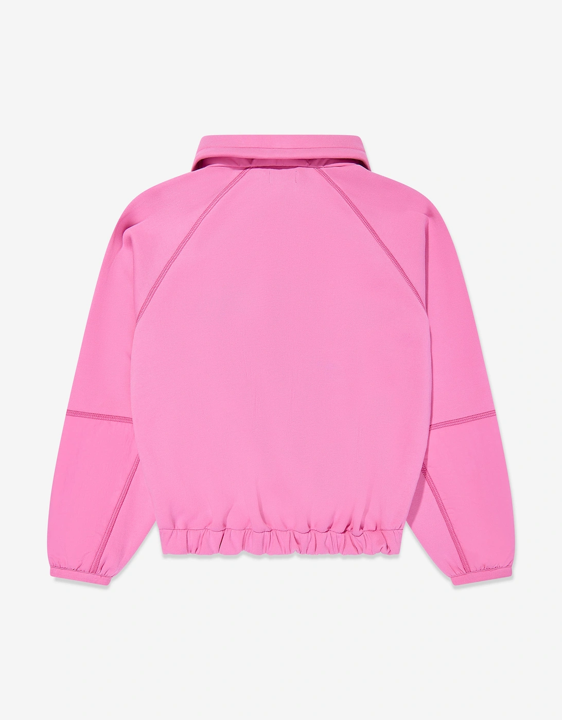 Girls Half Zip Hybrid Sweatshirt in Pink