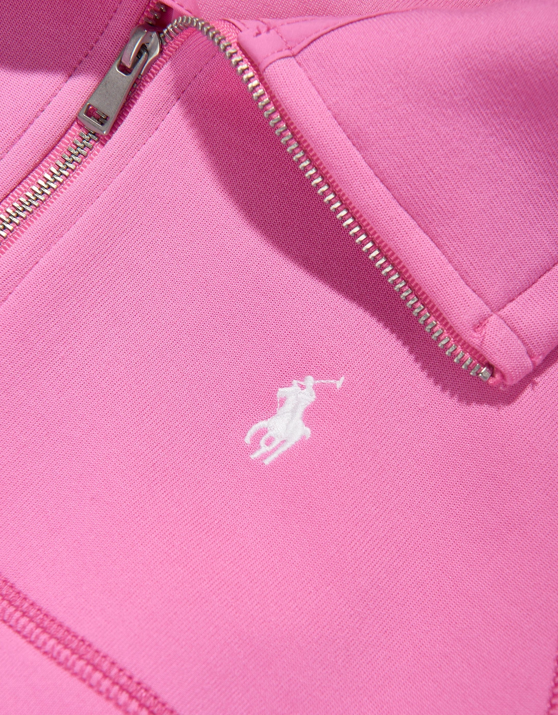 Girls Half Zip Hybrid Sweatshirt in Pink