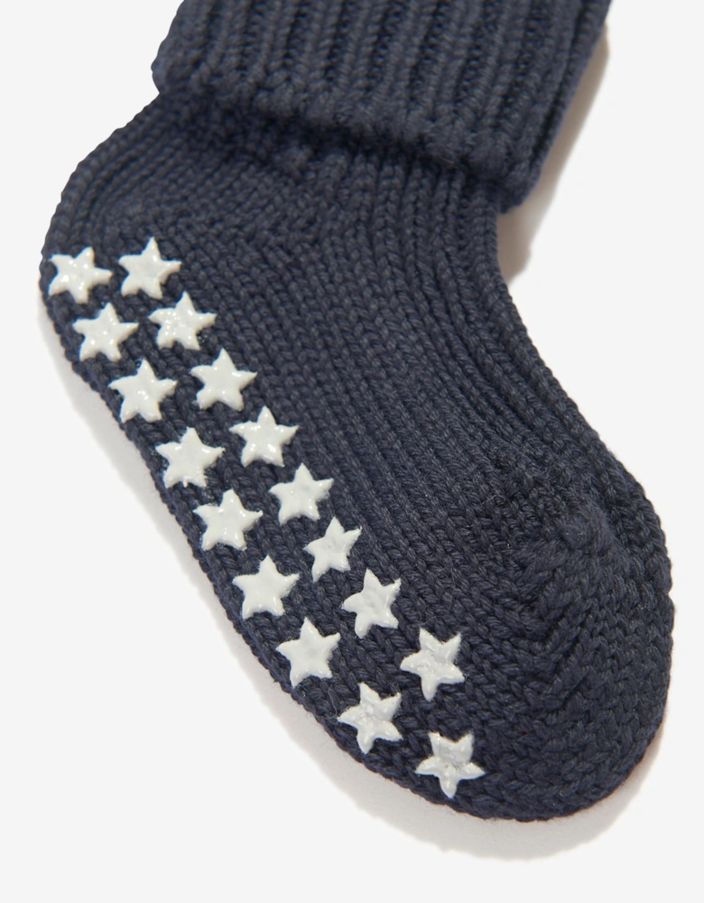 Baby Cotton Catspads House Socks in Navy