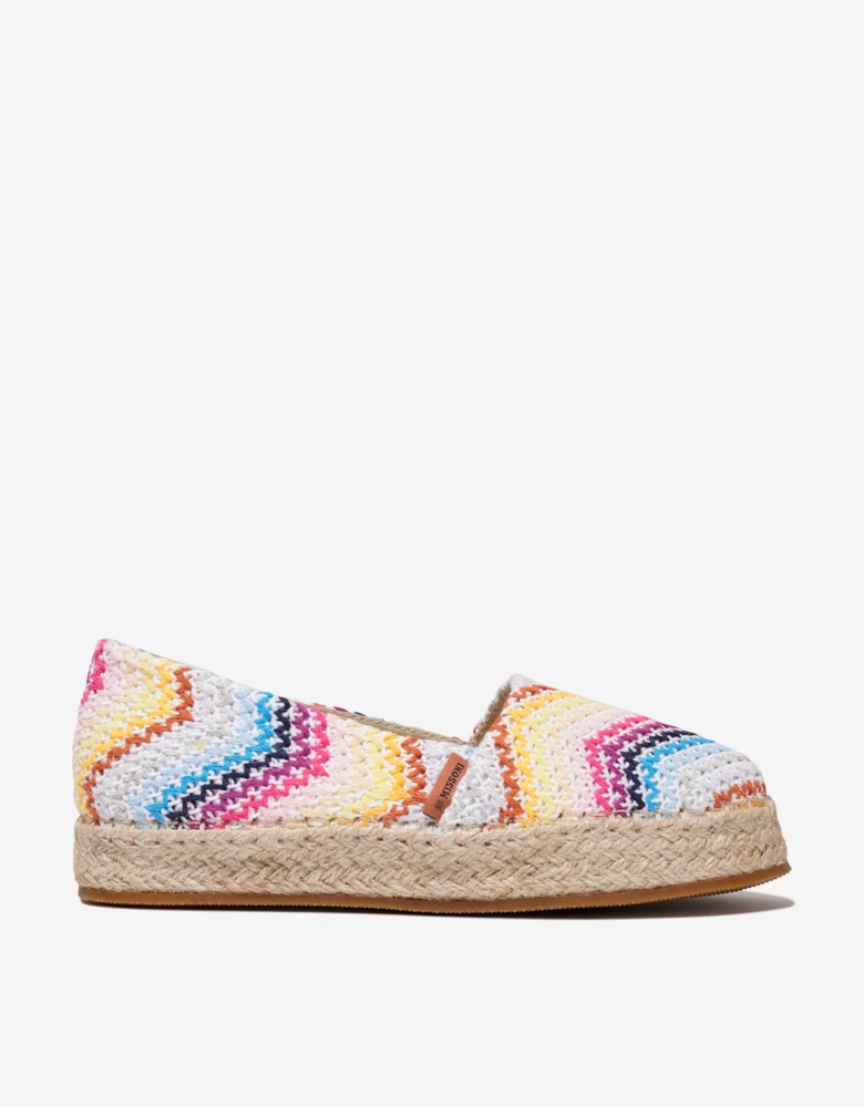 Girls Zig Zag Espadrilles in Multicolour