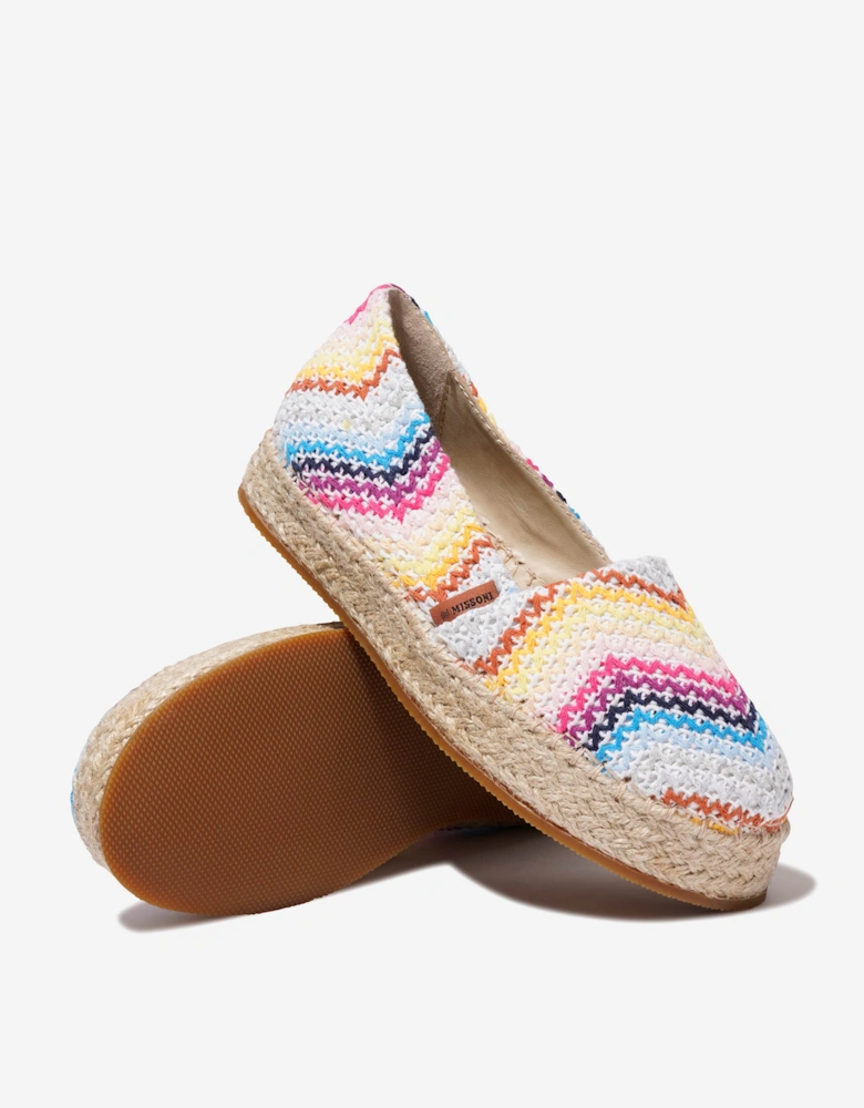 Girls Zig Zag Espadrilles in Multicolour