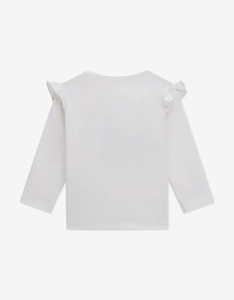 Baby Girls Long Sleeve T-Shirt in White
