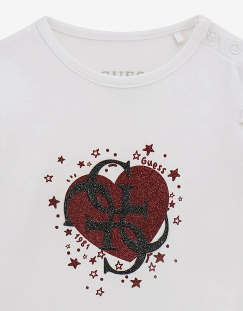 Baby Girls Long Sleeve T-Shirt in White