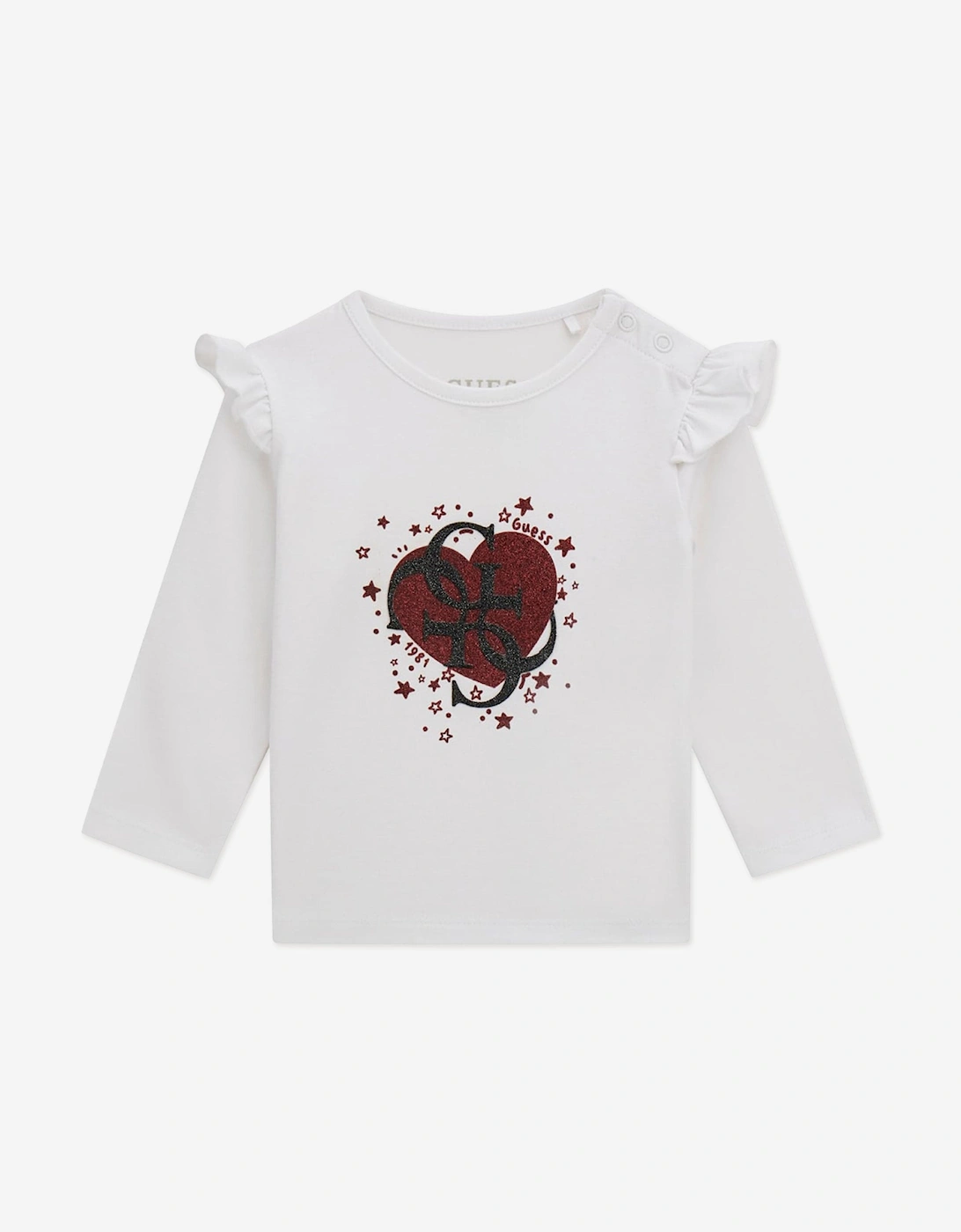 Baby Girls Long Sleeve T-Shirt in White, 5 of 4