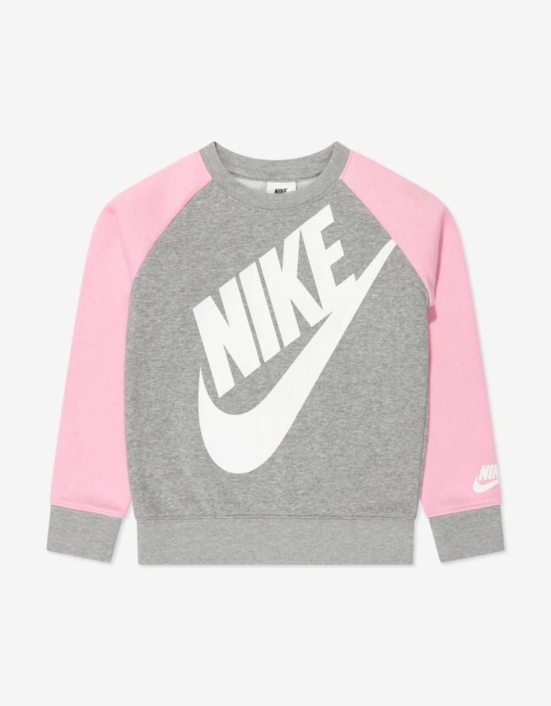 Girls Oversized Futura Crew Tracksuit in Grey