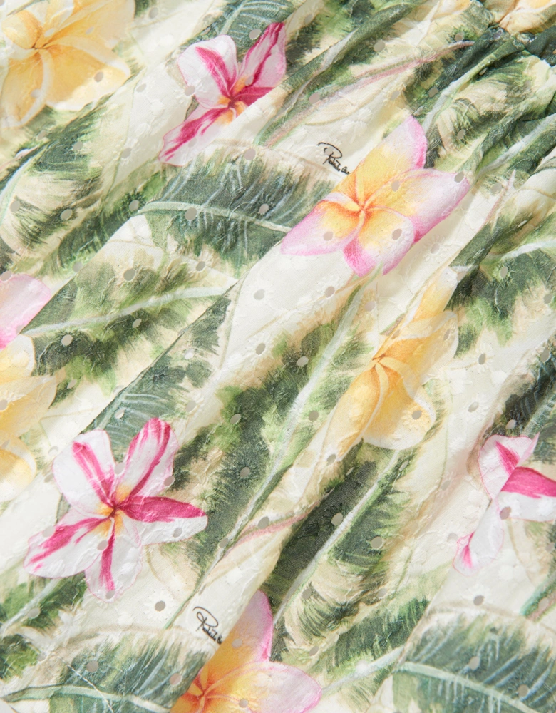 Baby Girls Floral Cotton Jersey Dress in Multicolour