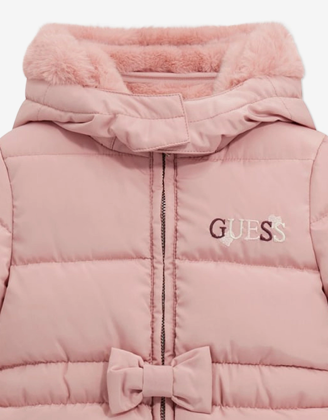 Baby Girls Padded Long Coat in Pink