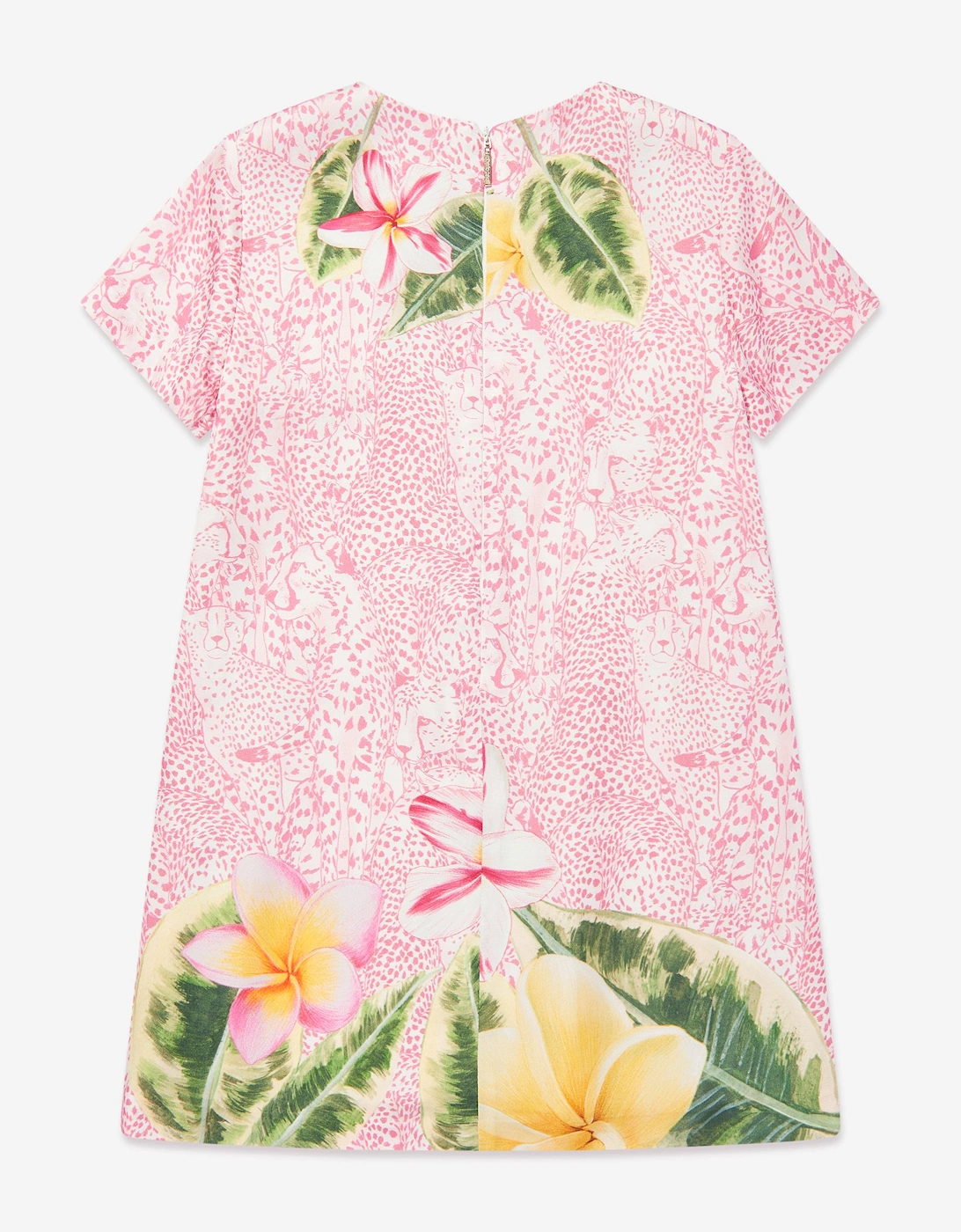 Girls Silk Floral Dress in Pink