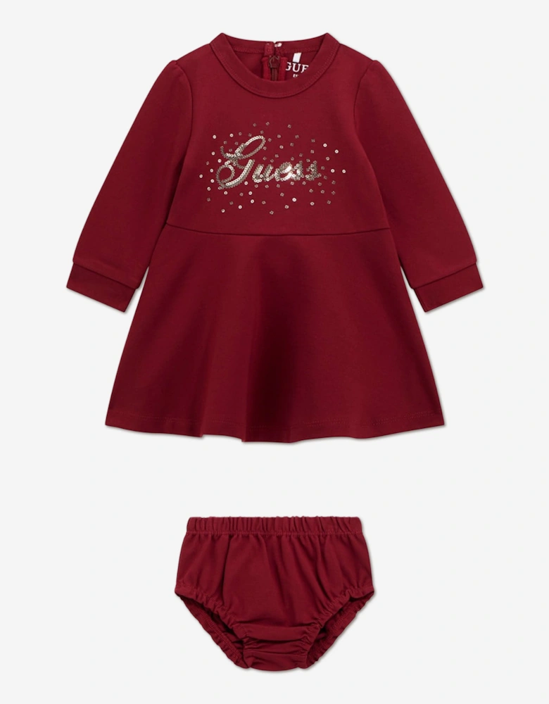 Baby Girls Dress with Knickers Set in Red